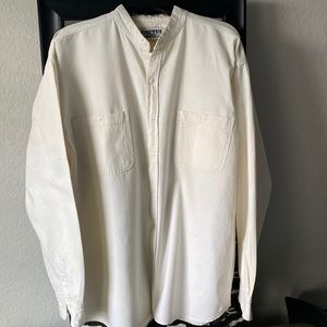 CACTUS CLOTHING LONG SLEEVE COLLARLESS SHIRT.